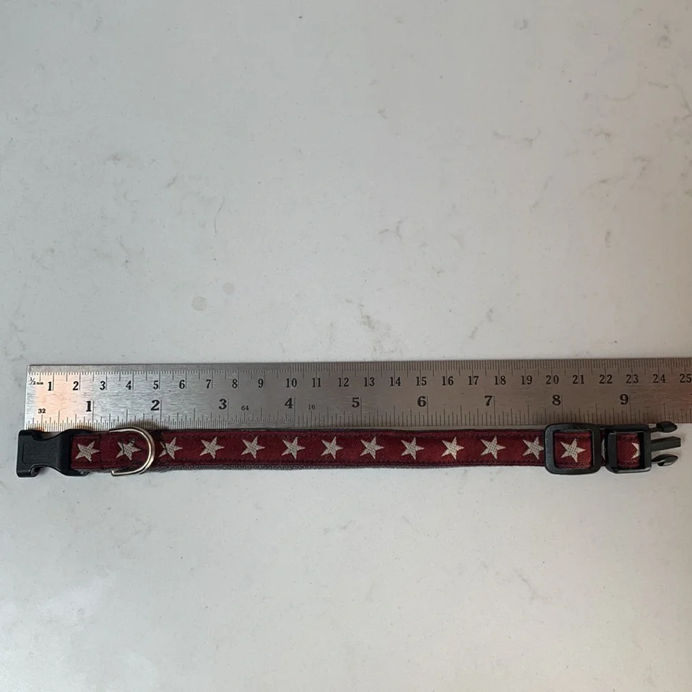 Burgundy Star Dog Collar